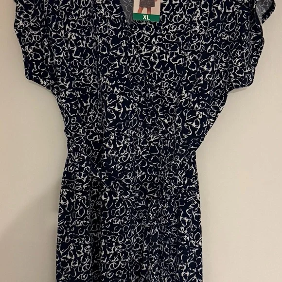 Nicole Miller Navy and White Patterned Dress - Picture 5 of 7